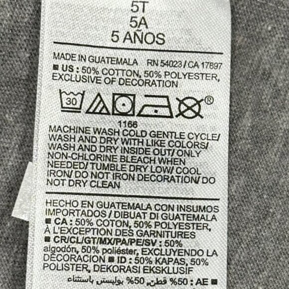 NWT Grey Disney Mickey & Minnie Mouse Heart Long-Sleeved Shirt, Size 5T - Picture 4 of 4